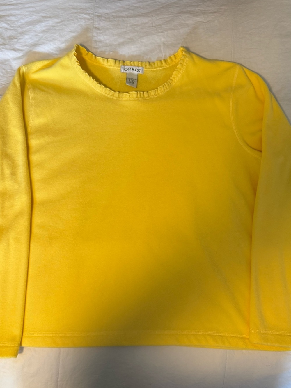 Orvis Bright Yellow Girls' Long-Sleeve Ruffle Neck Top